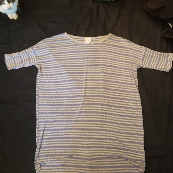LuLaRoe Irma XXS blue and Grey stripe - Picture 1 of 2